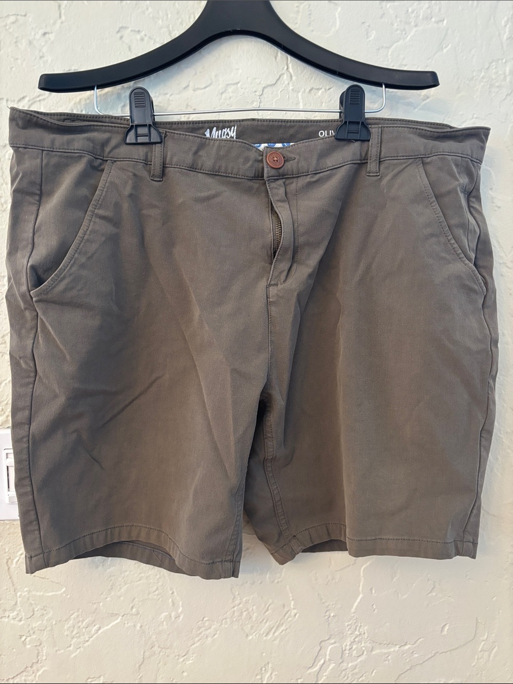 Flat Front Men's Shorts in Olive Brown - Casual Everyday